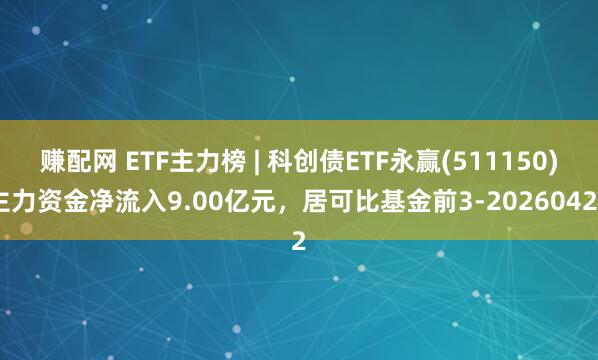 赚配网 ETF主力榜 | 科创债ETF永赢(511150)主力资金净流入9.00亿元，居可比基金前3-20260422